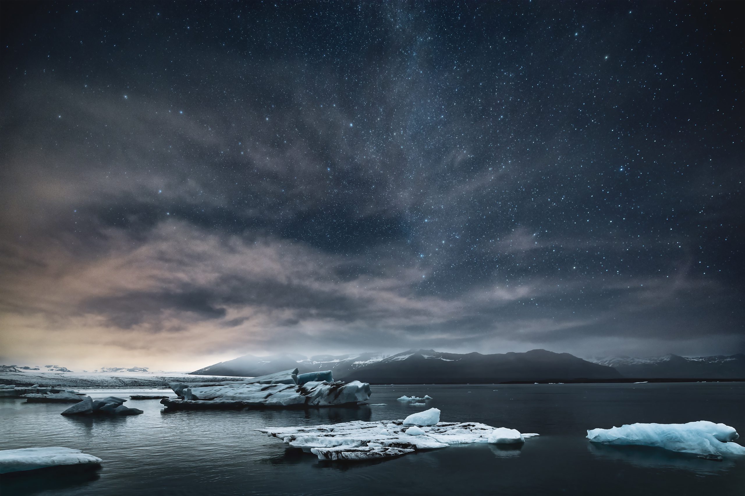 Icy Night Landscape