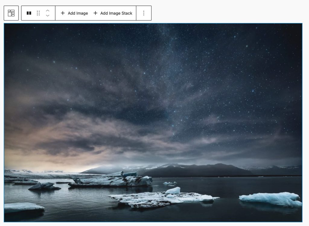 Images added into Image Rows will always fill the full width of the row. 