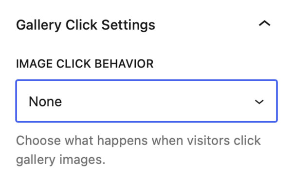 Gallery Click Settings