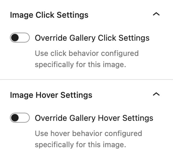 Per-Image Overrides for Gallery Click & Hover Settings