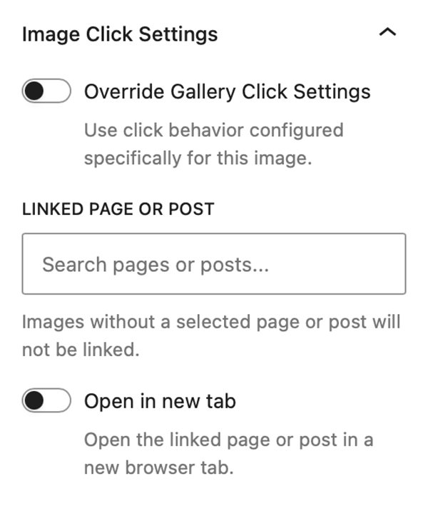 Linking to Page/Post on the gallery's inner Image Blocks