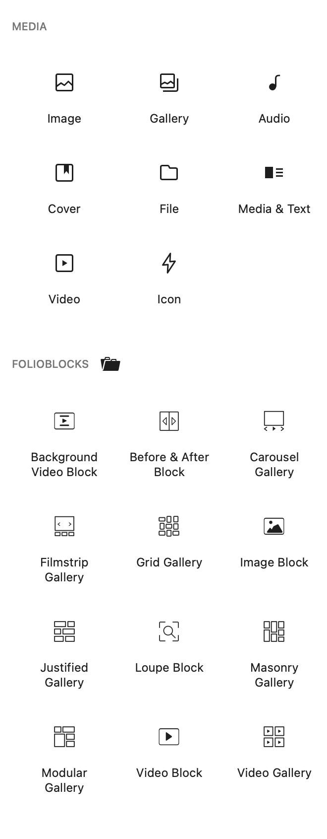 FolioBlocks Block Inserter