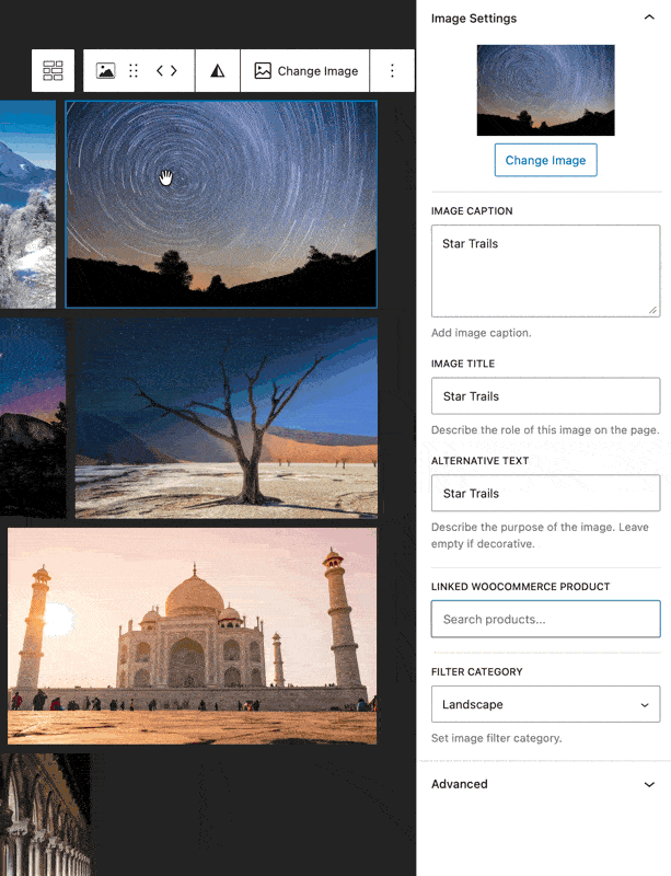 Linking images in your Justified Gallery to WooCommerce products