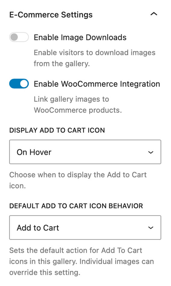 WooCommerce Integration on the Modular Gallery Block