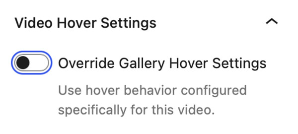 Video Hover Settings