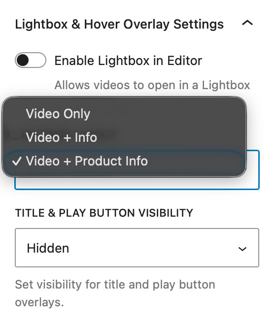 Lightbox & Hover Overlay settings with Enable WooCommerce Integration active. 