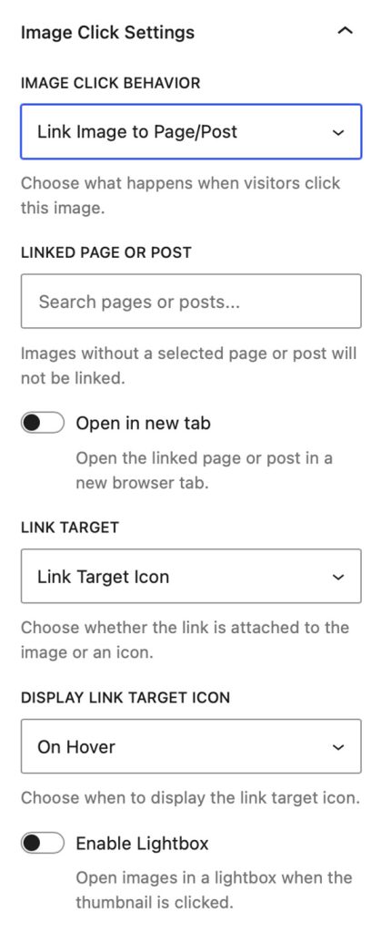 Image Block - Link to Page/Post