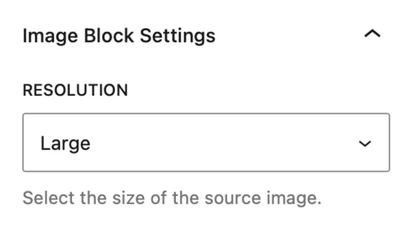 Image Block Settings