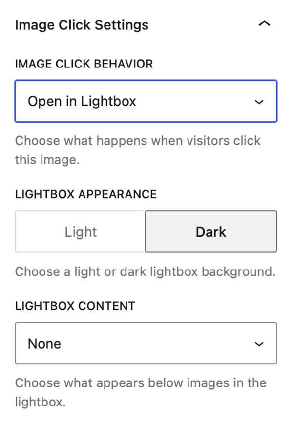 Image Block - Open in Lightbox