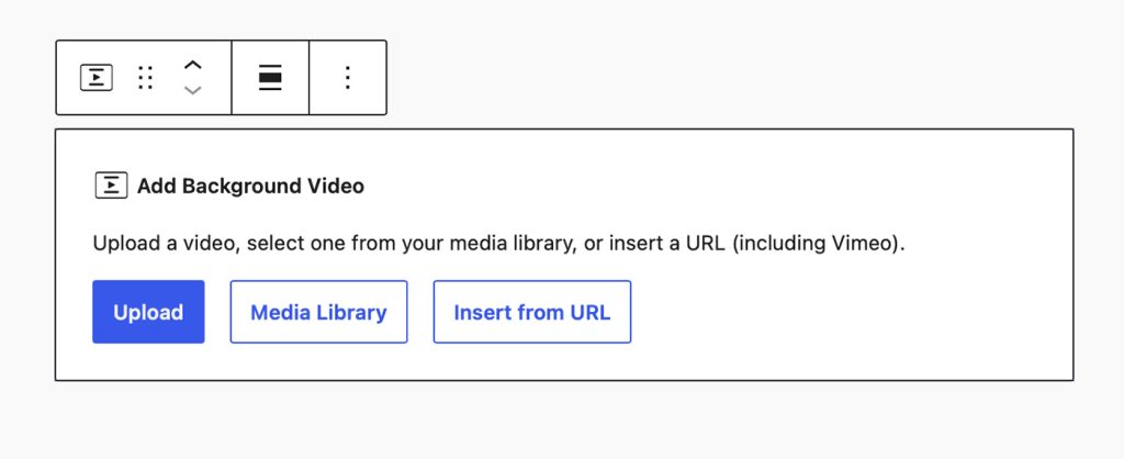 Background Video Block initial placeholder