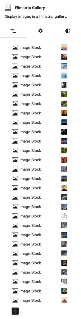 Filmstrip Gallery Content Panel