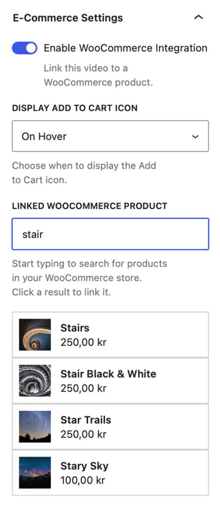 E-Commerce Settings