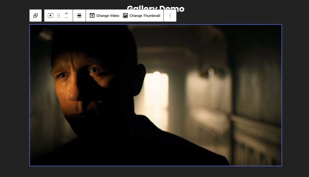Video Block Toolbar